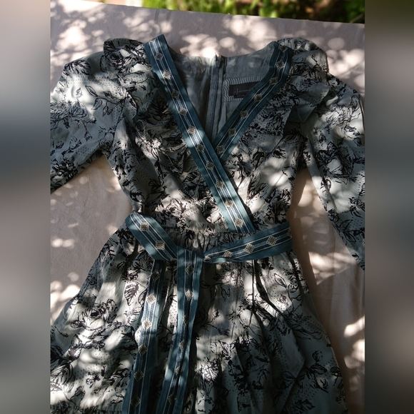 Floral Blue Ruffle Dress - Picture 11 of 17
